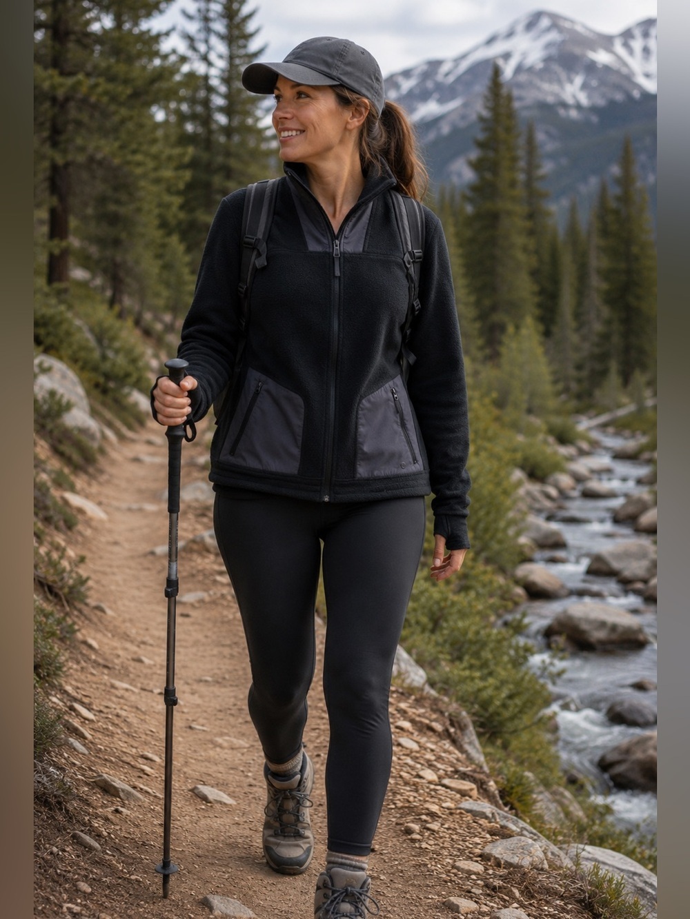 Backcountry women's size M full zip fleece jacket, thumb hole full zip pockets